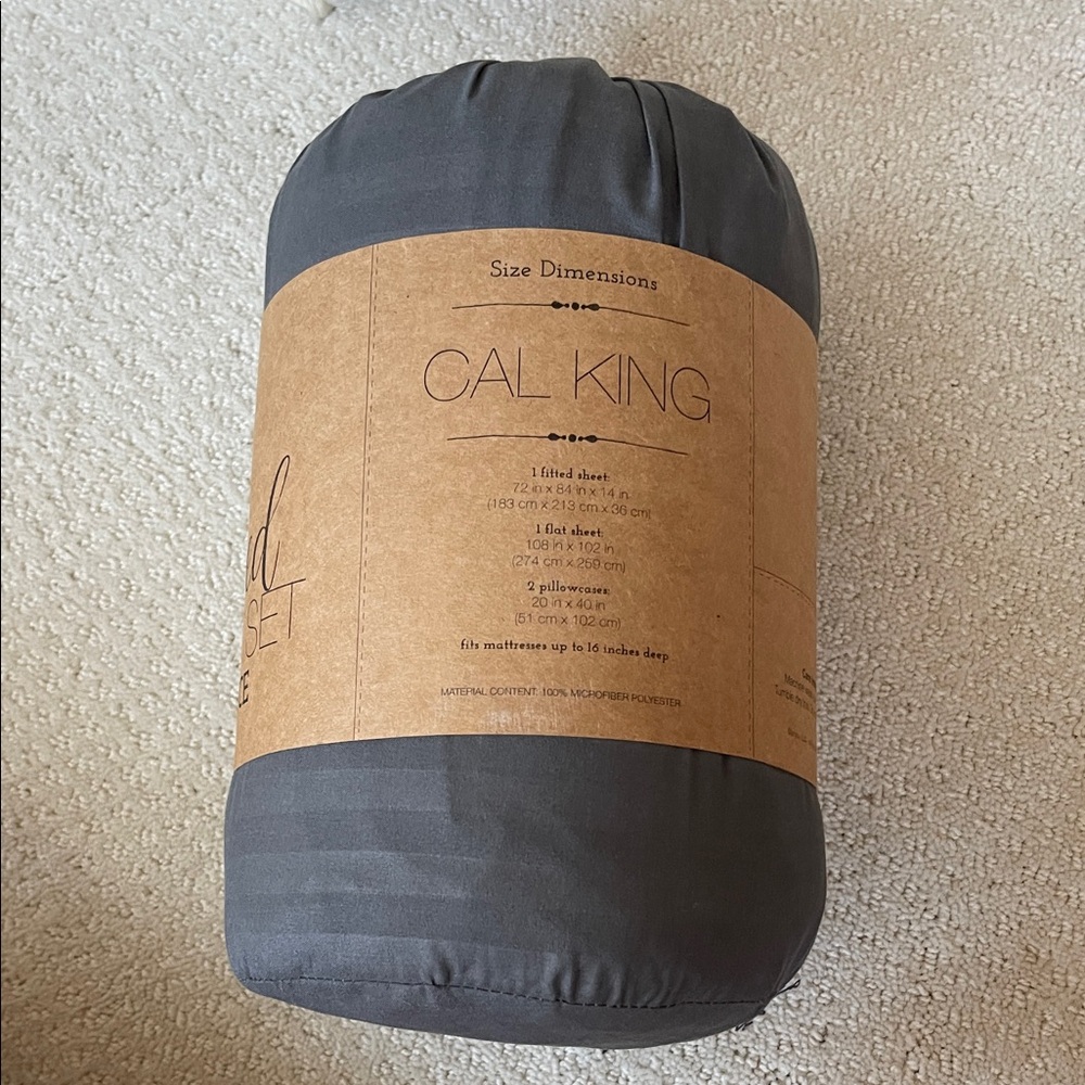 Cal King Gray Bedding Set
